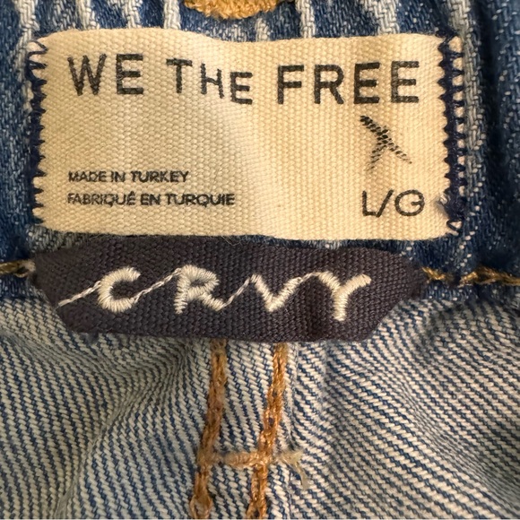We The Free People CRVY Outlaw Wide Leg Jeans Denim Size Large Drizzle - Picture 15 of 16